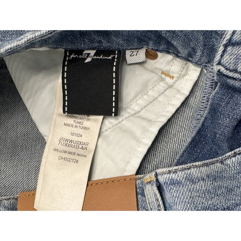 7 For All Mankind Womens Willow Wide Leg Jeans Size 27 Split Leg Palazzo - Picture 5 of 6